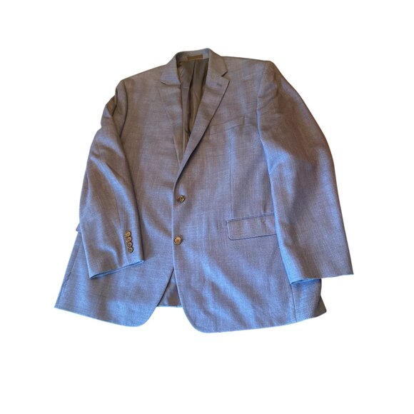 Lauren Ralph Lauren Mens Blue Blazer 48L Classic Linen Blend Preppy - Picture 1 of 6